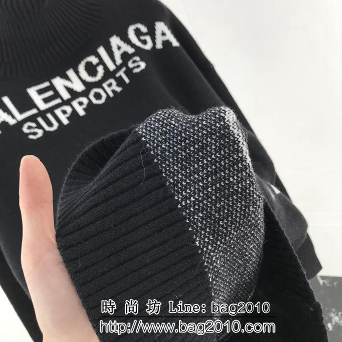 BALENCIAGA巴黎世家 18秋冬新款 WFP worldfoodProgramme系列 高領針織毛衣 面料厚實 高版本三標齊情侶款 ydi2096